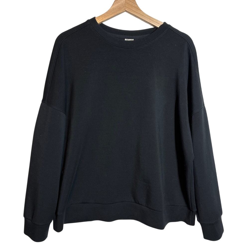 Member’s Mark Women's Luxe Crewneck Sweatshirt Black XL Oversized Soft Stretch